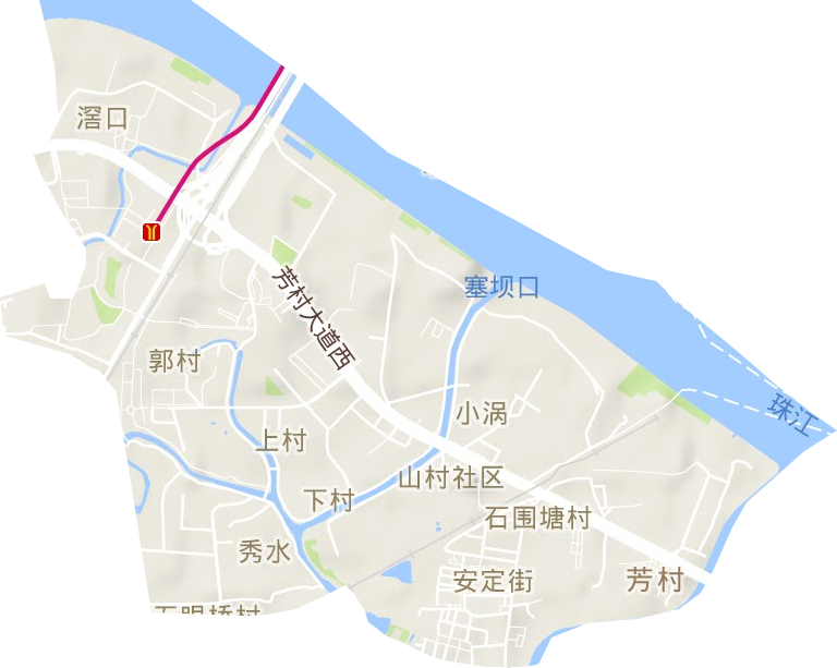 石圍塘街道地形圖