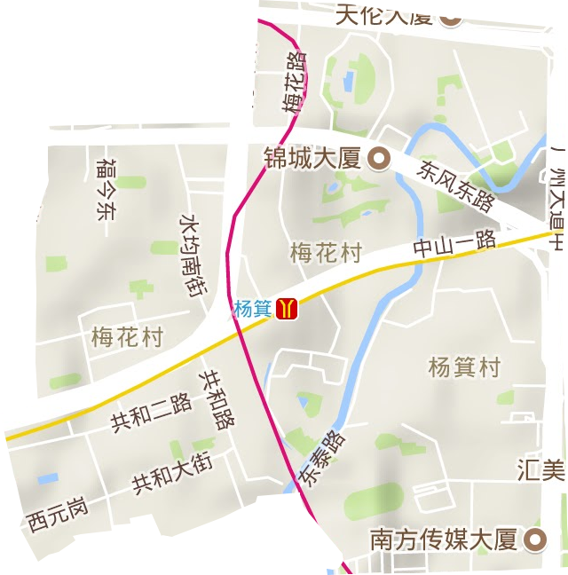 梅花村街道地形圖
