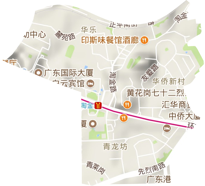 華樂街道地形圖