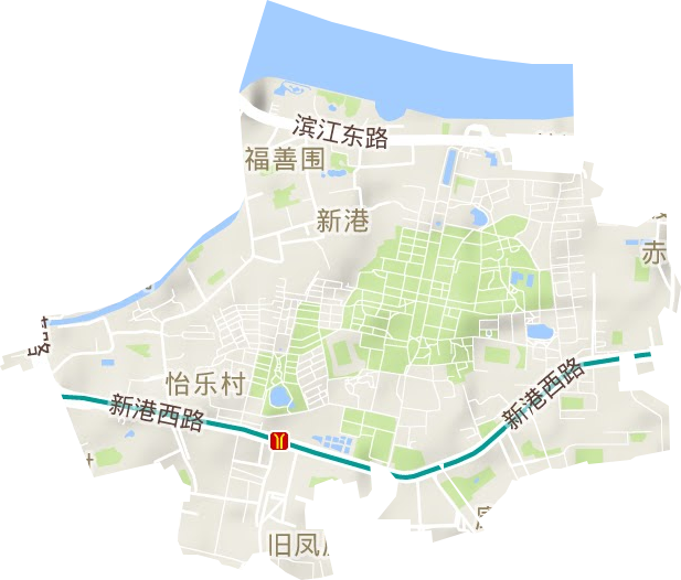 新港街道地形圖