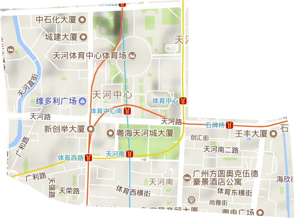 天河南街道地形圖