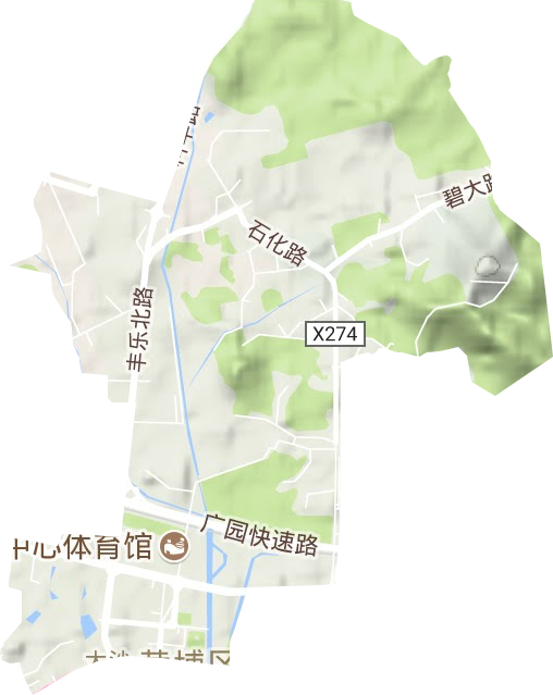 大沙街道地形圖