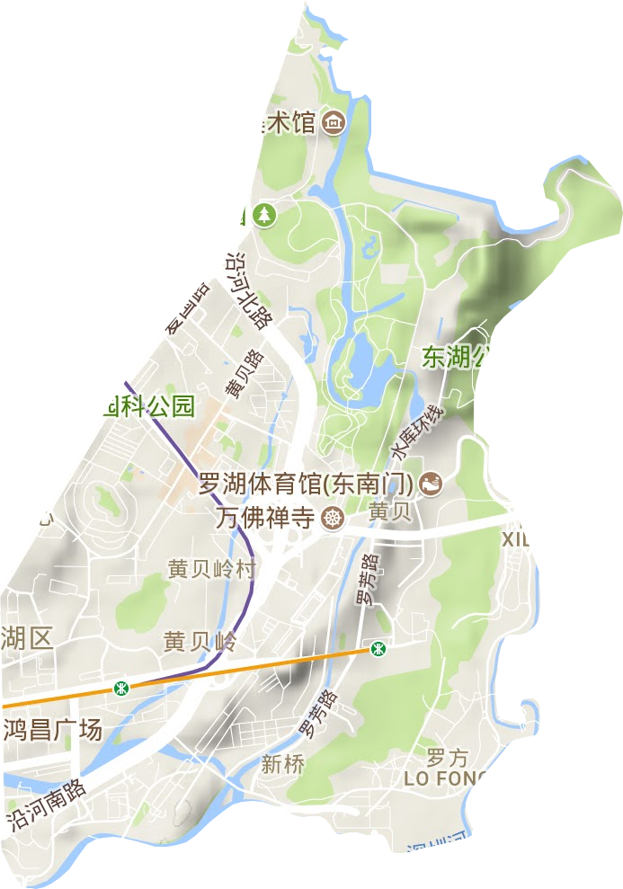 黃貝街道地形圖
