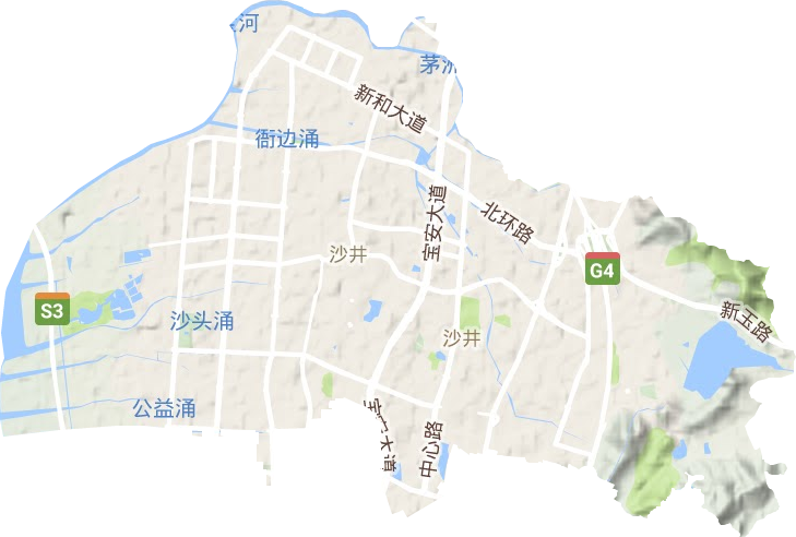 沙井街道地形圖