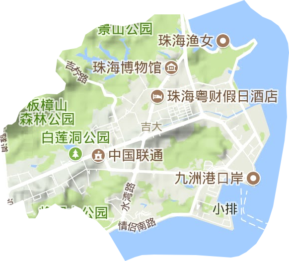 吉大街道地形圖