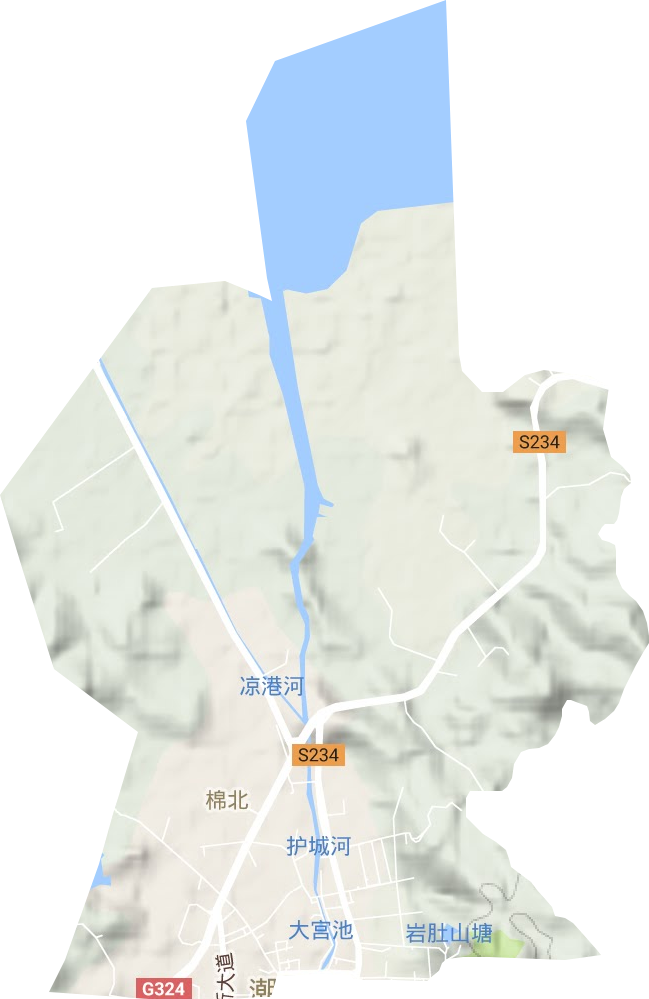 棉北街道地形圖