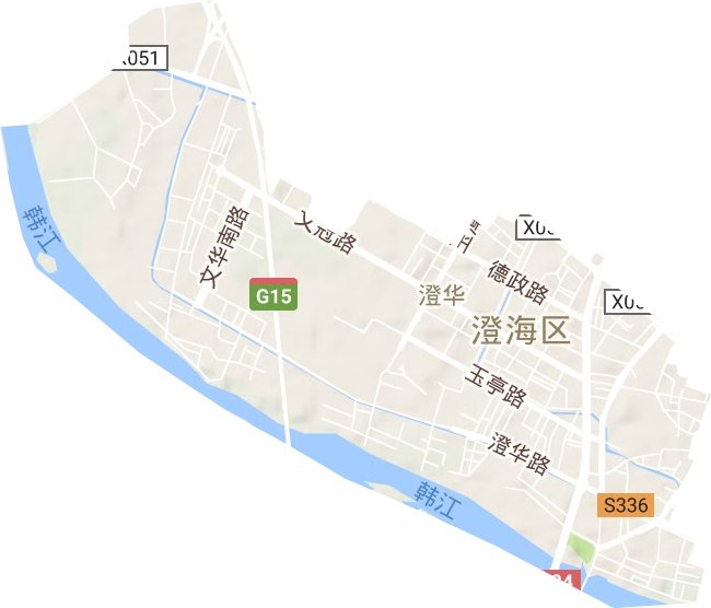 澄華街道地形圖