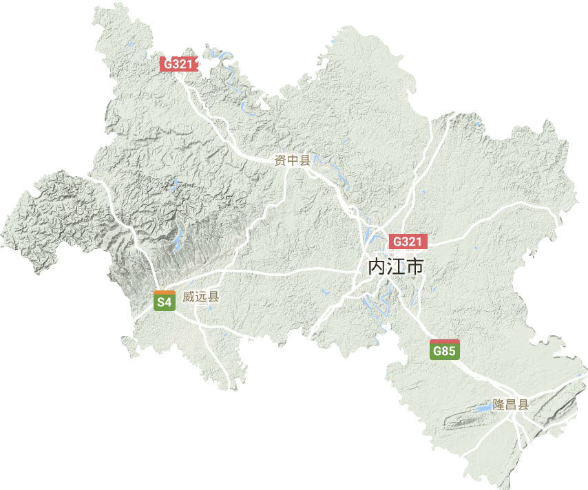 內江市地形圖