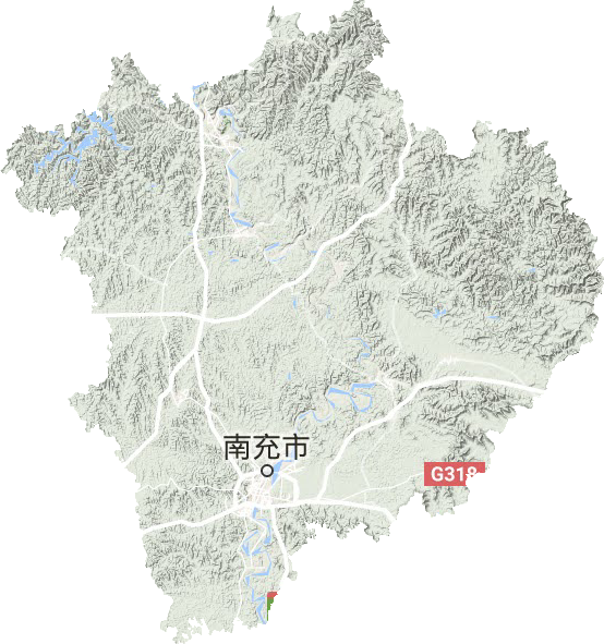 南充市地形圖