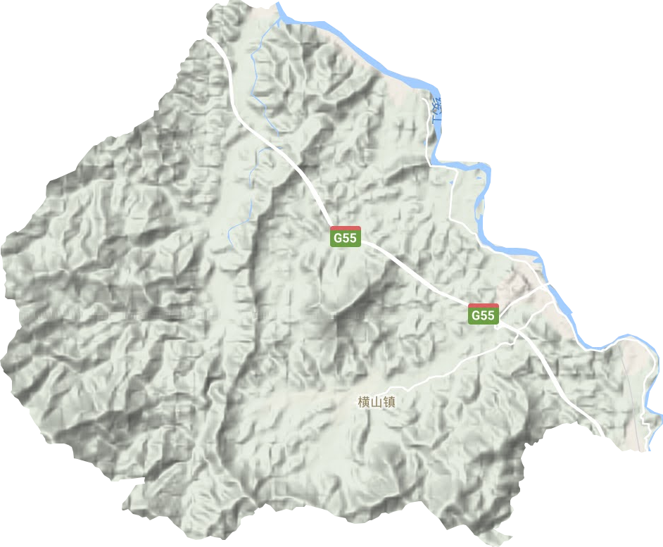 橫山鎮(zhèn)地形圖