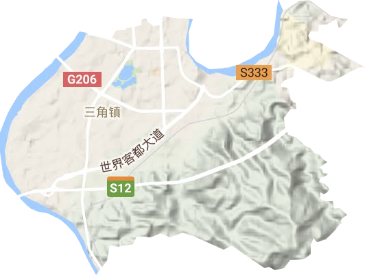 三角鎮(zhèn)地形圖