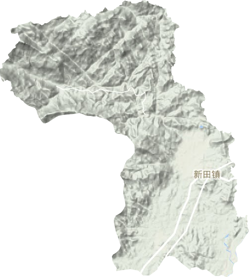 新田鎮(zhèn)地形圖