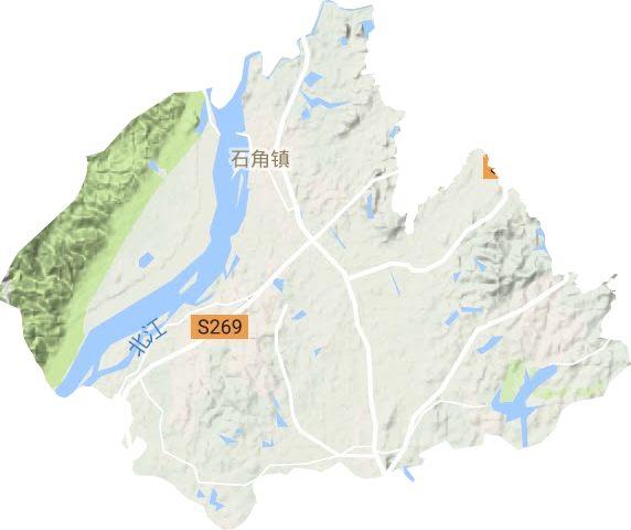 石角鎮(zhèn)地形圖