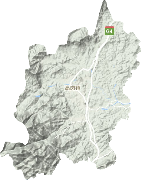高崗鎮地形圖