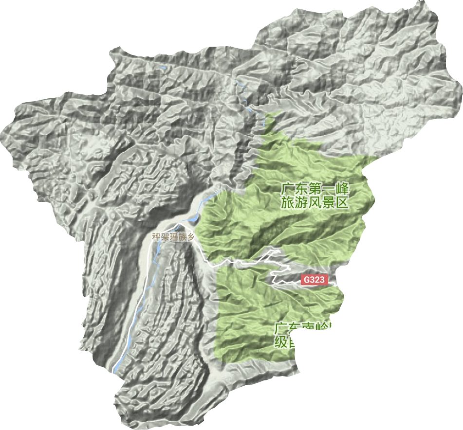 秤架瑤族鄉地形圖