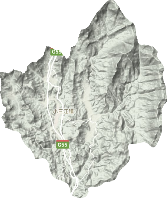 小三江鎮(zhèn)地形圖