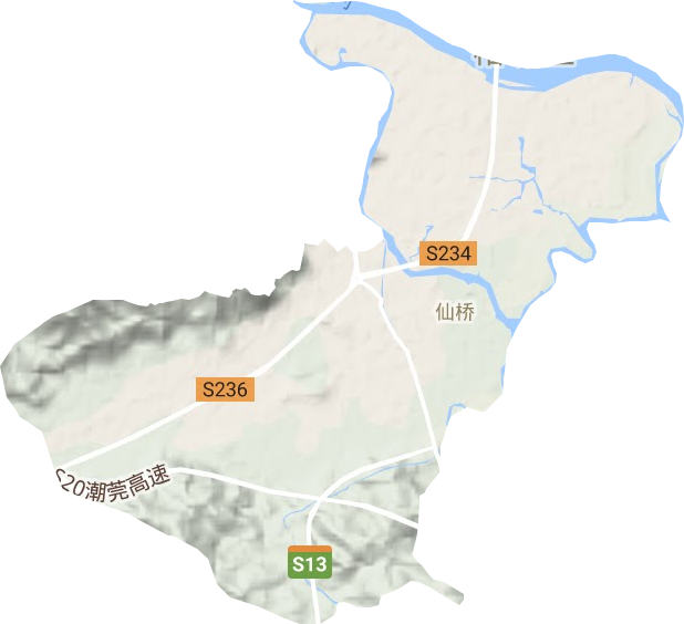 仙橋街道地形圖
