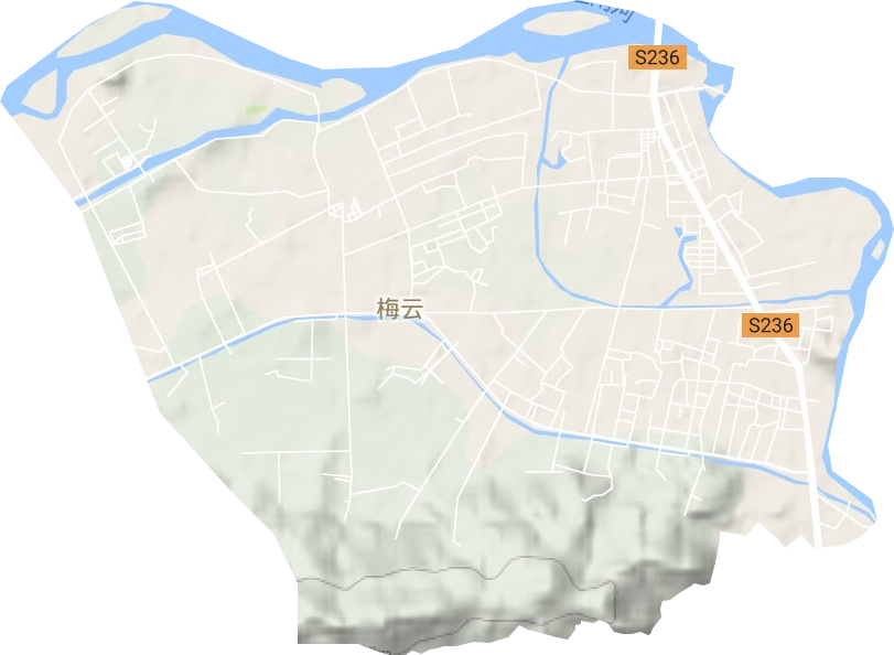 梅云街道地形圖