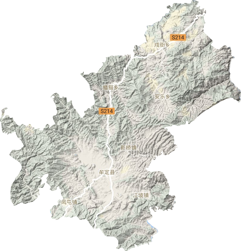牟定縣地形圖