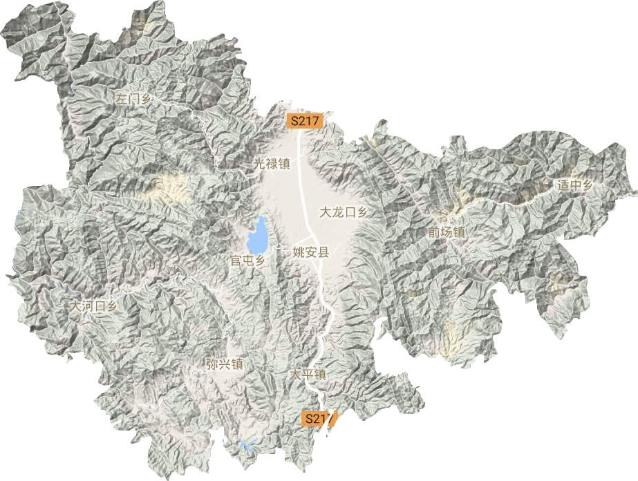 姚安縣地形圖