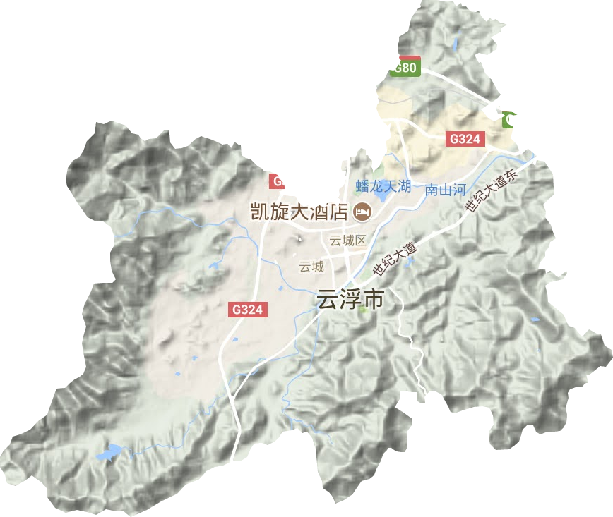 云城街道地形圖