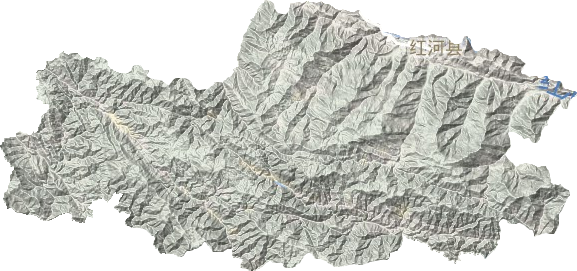 紅河縣地形圖
