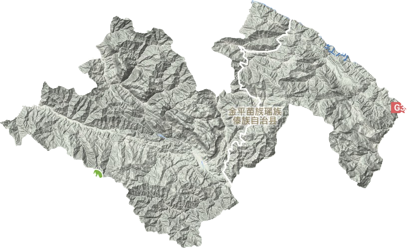 金平苗族瑤族傣族自治縣地形圖