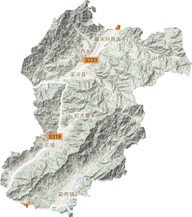 梁河縣地形圖