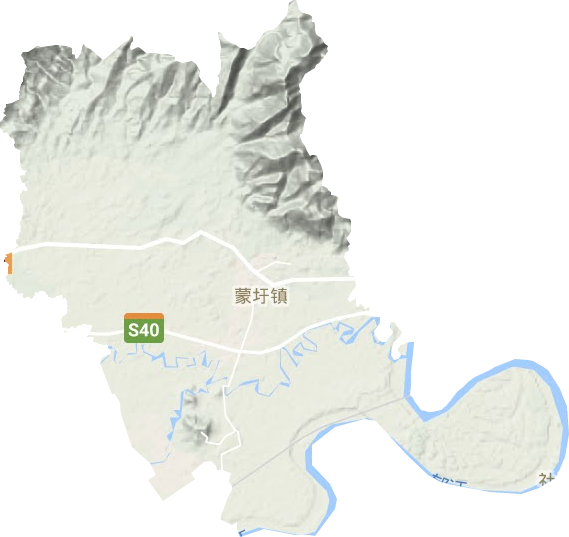 蒙圩鎮(zhèn)地形圖