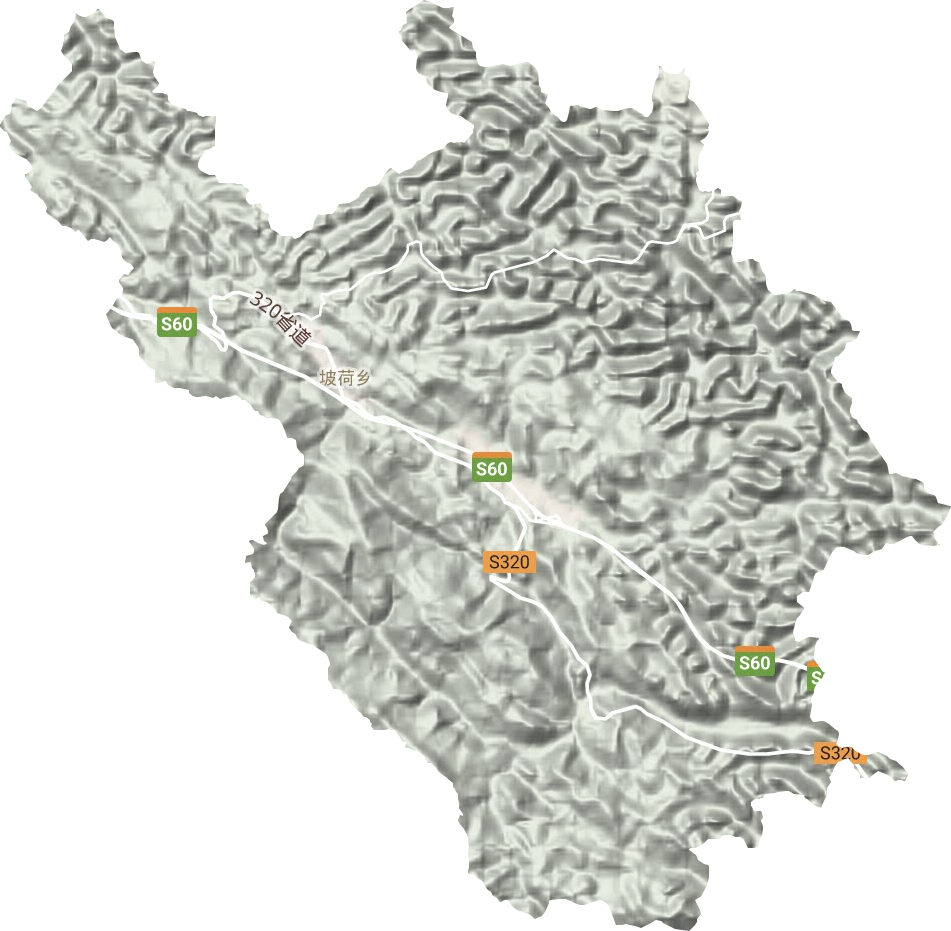 坡荷鄉(xiāng)地形圖