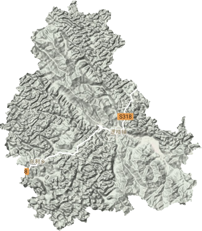 邏樓鎮地形圖