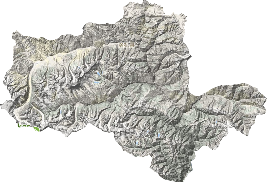 洛扎縣地形圖