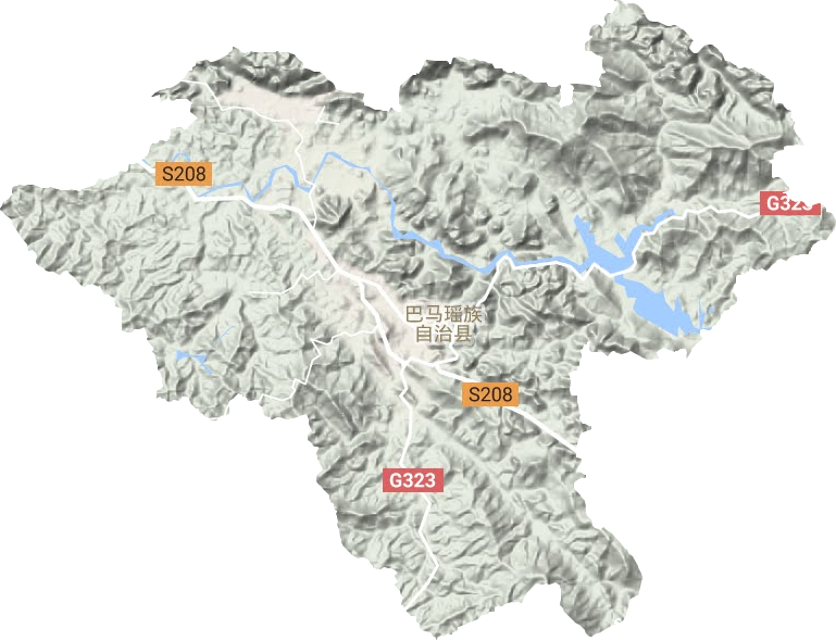 巴馬鎮(zhèn)地形圖