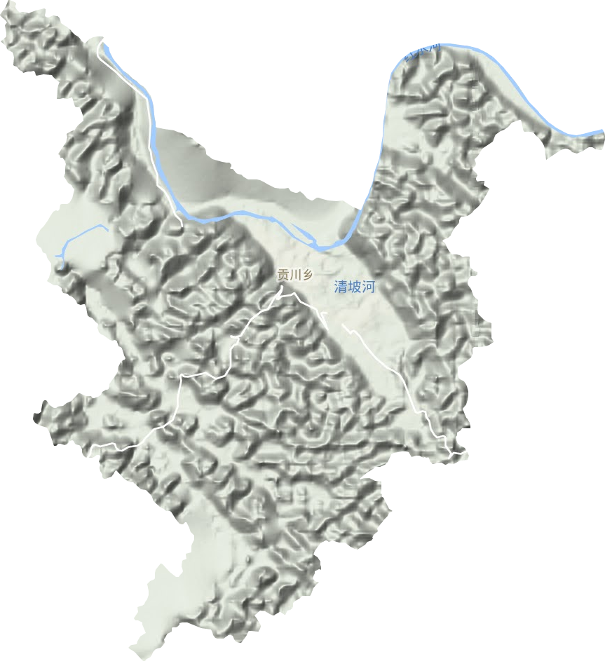 貢川鄉(xiāng)地形圖