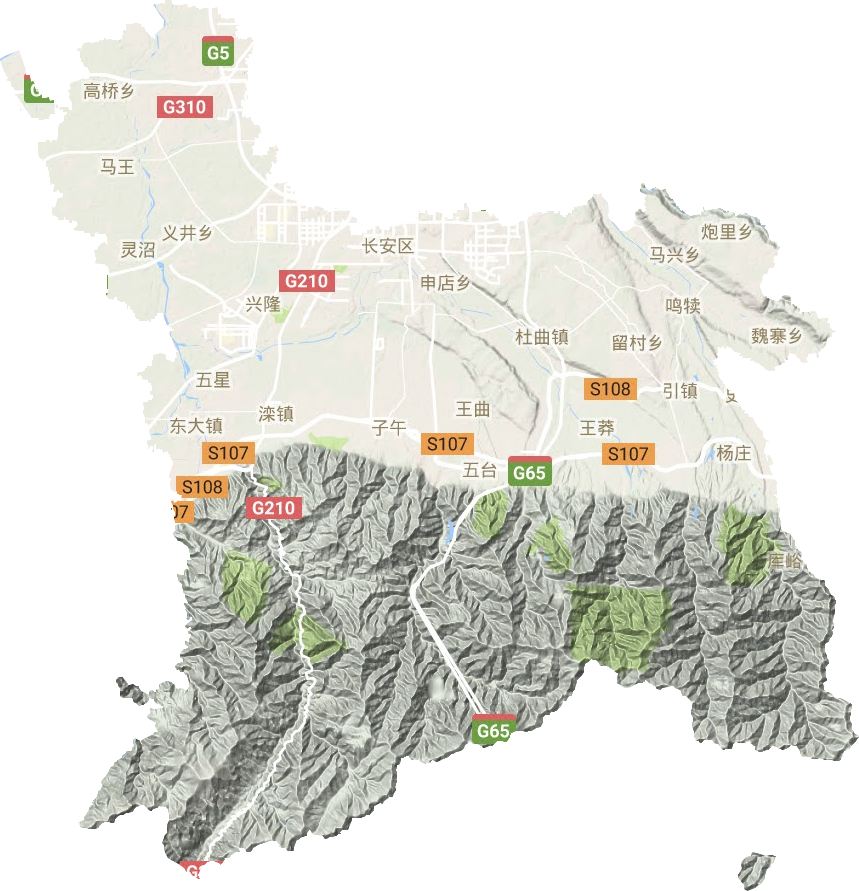 長安區(qū)地形圖