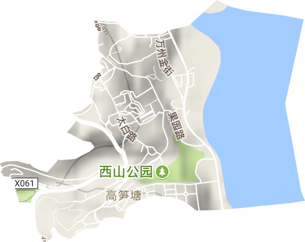 高筍塘街道地形圖