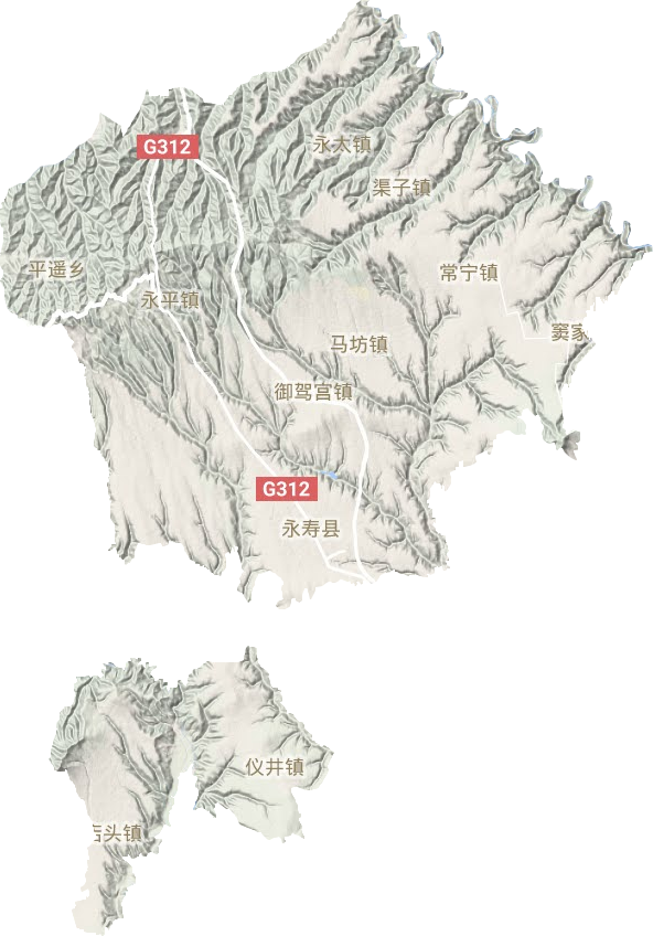 永壽縣地形圖