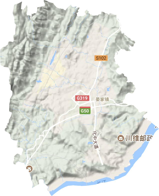 晏家街道地形圖