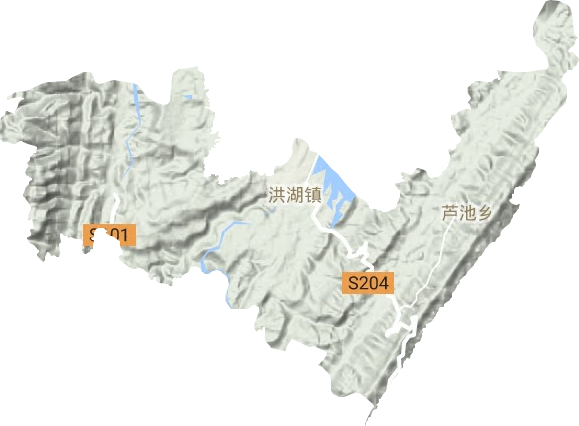 洪湖鎮地形圖