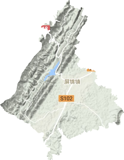 屏錦鎮地形圖