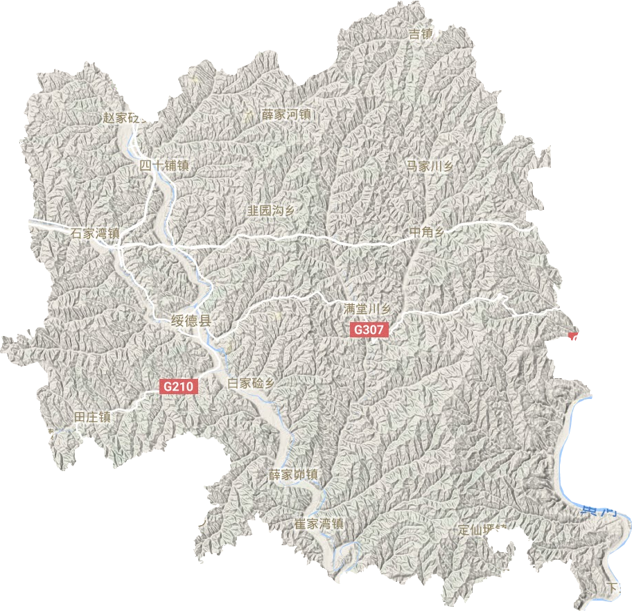 綏德縣地形圖