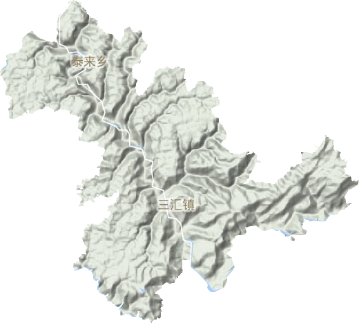 三匯鎮(zhèn)地形圖