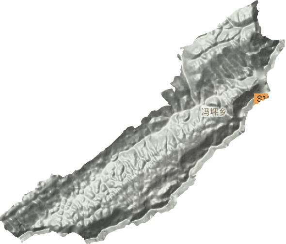 馮坪鄉地形圖