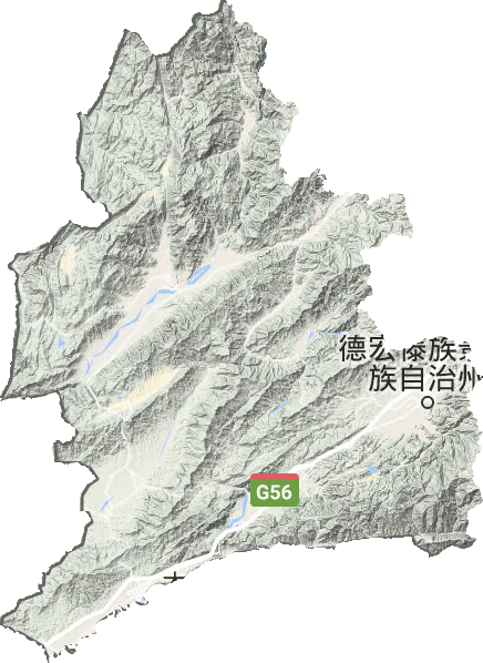 德宏傣族景頗族自治州地形圖