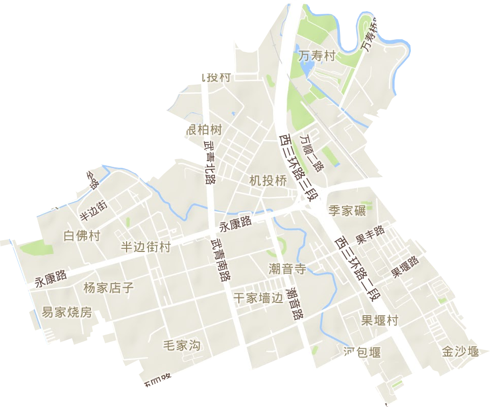 機(jī)投橋街道地形圖