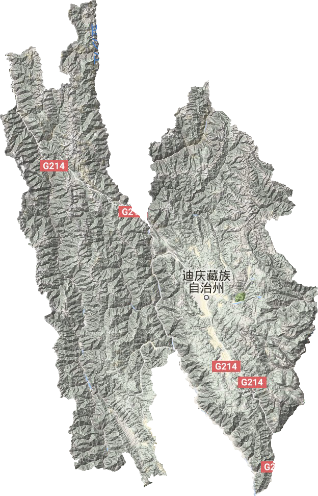 迪慶藏族自治州地形圖