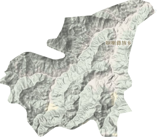 啊喇彝族鄉地形圖