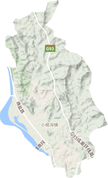 小枧溝鎮地形圖