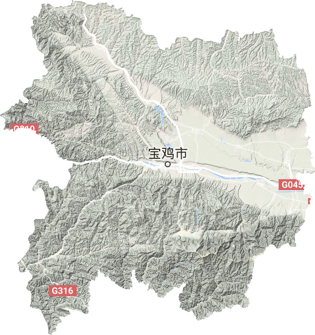 寶雞市地形圖