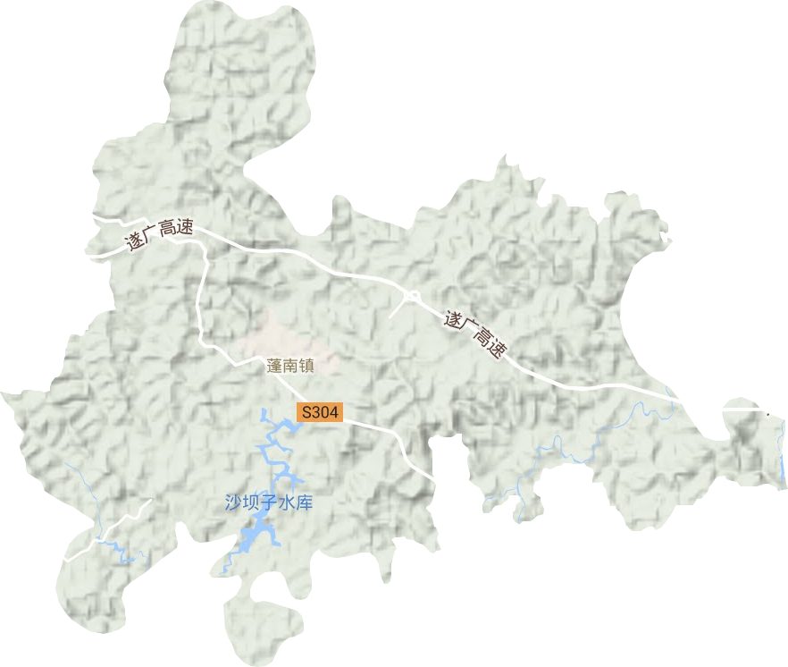 蓬南鎮(zhèn)地形圖